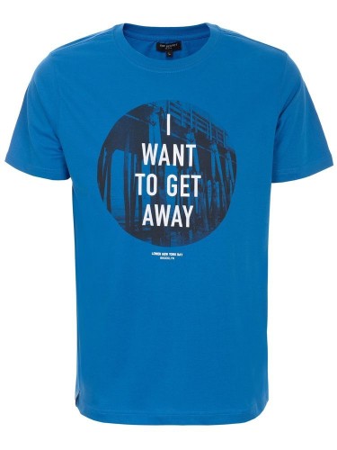 T-shirt niebieski z nadrukiem Bella