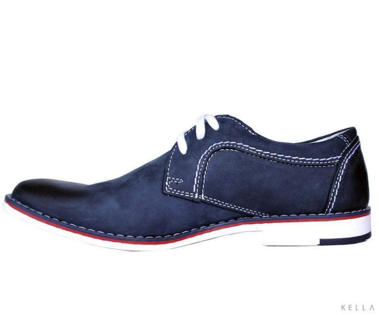 Półbuty skórzane Vinci, z białą podeszwą